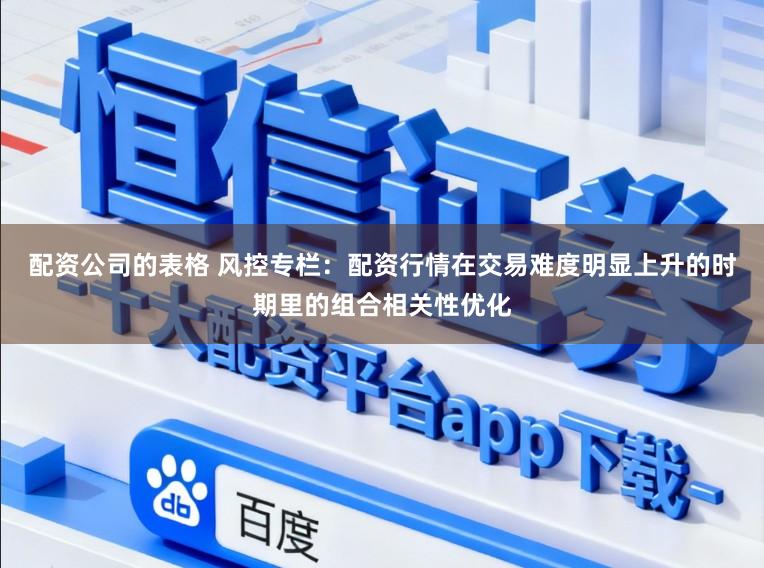 配资公司的表格 风控专栏：配资行情在交易难度明显上升的时期里的组合相关性优化